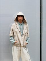 KIIT(キート) Li/C TWILL S/SLEEVE HOODIE OVER SHIRT KII-Y96-A-302入荷！