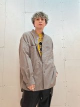 残りわずかです！KIIT(キート) W/E SEERSUCKER MICRO CHECK SIDE SLIT BAND COLLAR SHIRT JKT KIK-B99-100！