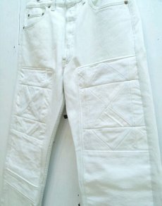 画像2: children of the discordance(チルドレンオブザディスコーダンス) OLD PATCH DENIM PANTS COTDPT-001(WHT) (2)