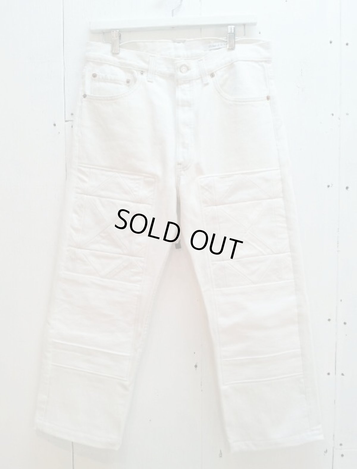 画像1: children of the discordance(チルドレンオブザディスコーダンス) OLD PATCH DENIM PANTS COTDPT-001(WHT) (1)