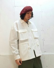 画像3: KIIT(キート) C / N COMBAT LOOSE BLOUSON KIC-Y98-002(WHT) (3)