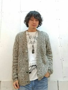 画像4: KIIT(キート) MIX SLAB YARN KNIT CARDIGAN KIC-K97-015 (KHA x GRY) (4)