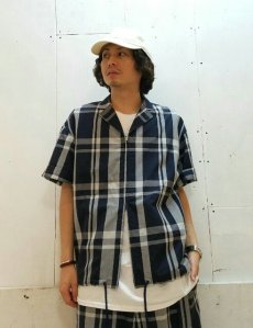 画像6: KIIT(キート) C/L/SI CHECK S/S ZIP UP SHIRTS KIC-B97-004 （NVY X GRY） (6)