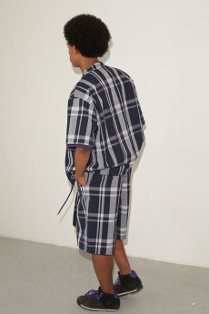 画像7: KIIT(キート) C/L/SI CHECK LOOSE SHORT PANTS KIC-P93-004 (NVY X GRY)  (7)