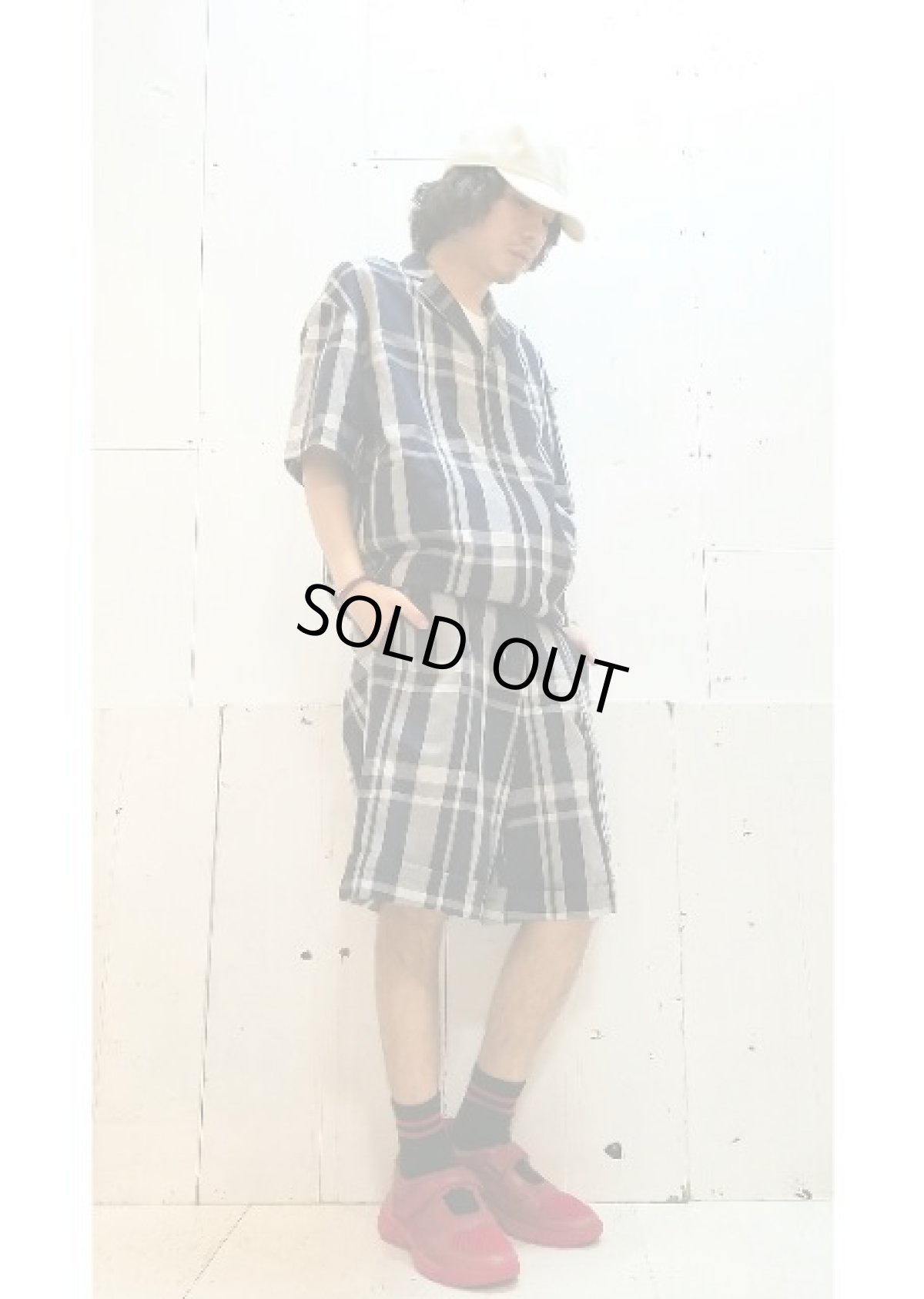 画像4: KIIT(キート) C/L/SI CHECK S/S ZIP UP SHIRTS KIC-B97-004 （NVY X GRY） (4)