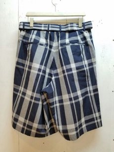 画像2: KIIT(キート) C/L/SI CHECK LOOSE SHORT PANTS KIC-P93-004 (NVY X GRY)  (2)