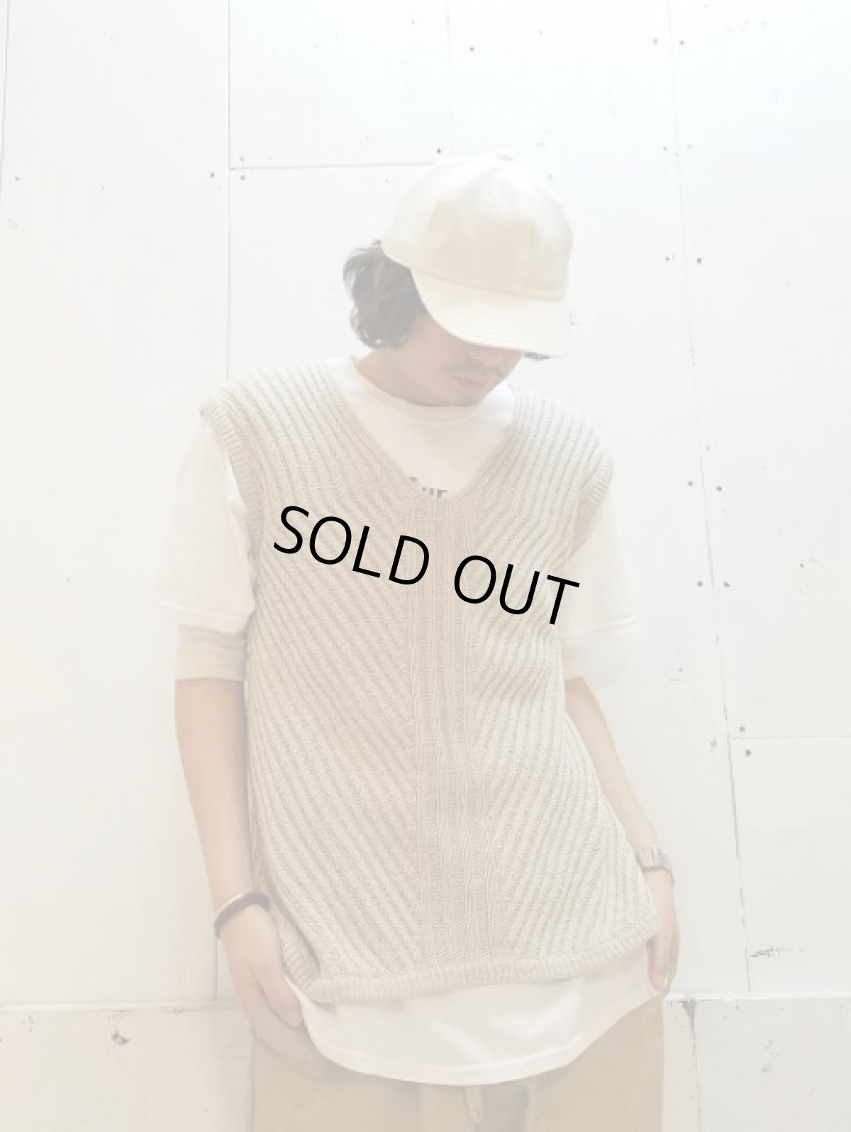 画像5: KIIT(キート) C / SI NEP YARN V-NECK KNIT VEST KIC-K98-014　(NAT) (5)