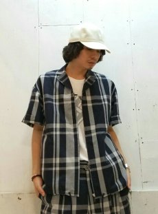 画像5: KIIT(キート) C/L/SI CHECK S/S ZIP UP SHIRTS KIC-B97-004 （NVY X GRY） (5)