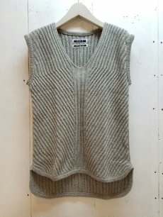 画像1: KIIT(キート) C / SI NEP YARN V-NECK KNIT VEST KIC-K98-014　(GRY) (1)