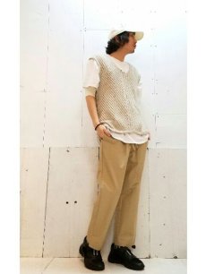 画像5: KIIT(キート) C / N SIDE SLIT EASY PANTS KIC-P96-001 (BGE) (5)