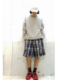 画像6: KIIT(キート) C/L/SI CHECK LOOSE SHORT PANTS KIC-P93-004 (NVY X GRY)  (6)