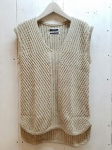 画像1: KIIT(キート) C / SI NEP YARN V-NECK KNIT VEST KIC-K98-014　(NAT) (1)