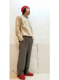 画像6: KIIT(キート) SUPER 120'S 2WAY WOOL SWITCHING WIDE TROUSER  KIC-P97-100 (GRY x BLK)  (6)