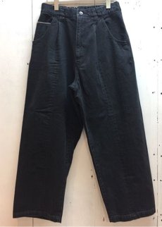 画像1: KIIT(キート) 10 oz DENIM WIDE TROUSERS KIC-P90-017 (BLK) (1)