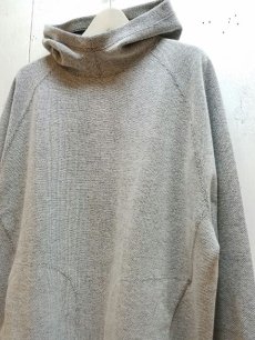 画像2: KIIT(キート)COTON PIQUE REVERSIBLE LOOSE HOODIE  KIC-T91-011 (WHT X C.GRY) (2)