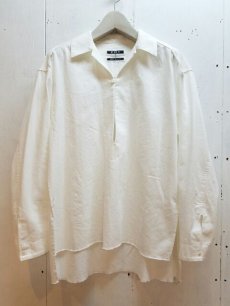 画像1: KIIT(キート)6 OZ DENIM PULLOVER OPEN COLLAR SHIRTS KIC-B98-007（WHT） (1)