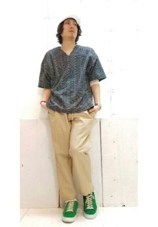 画像6: KIIT(キート)INSIDE OUT STRIPE PILE V-NECK LOOSE TEE KIC-T92-008(BLK X WHT) (6)