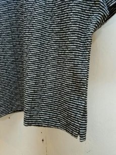 画像3: KIIT(キート)INSIDE OUT STRIPE PILE V-NECK LOOSE TEE KIC-T92-008(BLK X WHT) (3)