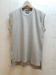 画像1: KIIT(キート)RIB STITCH SLEEVE LESSTEE  KIC-T94-012 (GRY) (1)