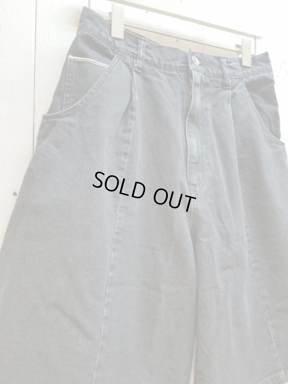 画像2: KIIT(キート) 10 oz DENIM WIDE SHORT PANTS KIC-P89-017 (BLK.BIO) (2)