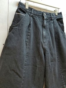 画像2: KIIT(キート) 10 oz DENIM WIDE SHORT PANTS KIC-P89-017 (BLK.BIO) (2)