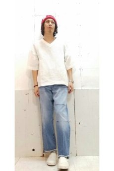 画像6: KIIT(キート) PAPER KNIT V-NECK TOPS KIC-T99-801(WHT) (6)