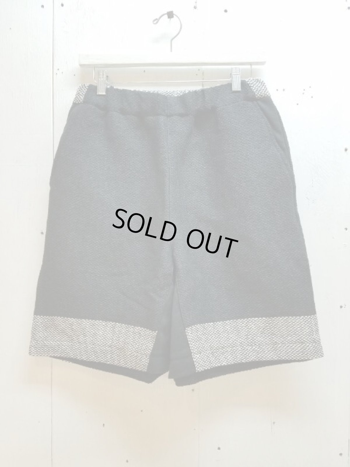 画像1: KIIT(キート) PAPER KNIT SHORT PANTS KIC-P92-801 (BLK X WHT) (1)