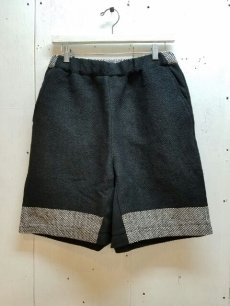 画像1: KIIT(キート) PAPER KNIT SHORT PANTS KIC-P92-801 (BLK X WHT) (1)