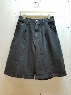 画像1: KIIT(キート) 10 oz DENIM WIDE SHORT PANTS KIC-P89-017 (BLK.BIO) (1)