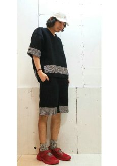 画像4: KIIT(キート) PAPER KNIT SHORT PANTS KIC-P92-801 (BLK X WHT) (4)