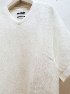 画像3: KIIT(キート) PAPER KNIT V-NECK TOPS KIC-T99-801(WHT) (3)