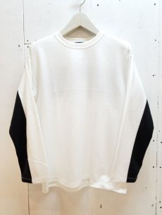 画像1: ★SALE 40%OFF★KIIT(キート) C/N PLATING SWITCHING L/S TEE KIC-T89B-010 (WHT X BLK) (1)