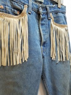 画像3: children of the discordance(チルドレンオブザディスコーダンス) FRINGE DENIM PANTS COTDPT-008(BLUE.B) (3)