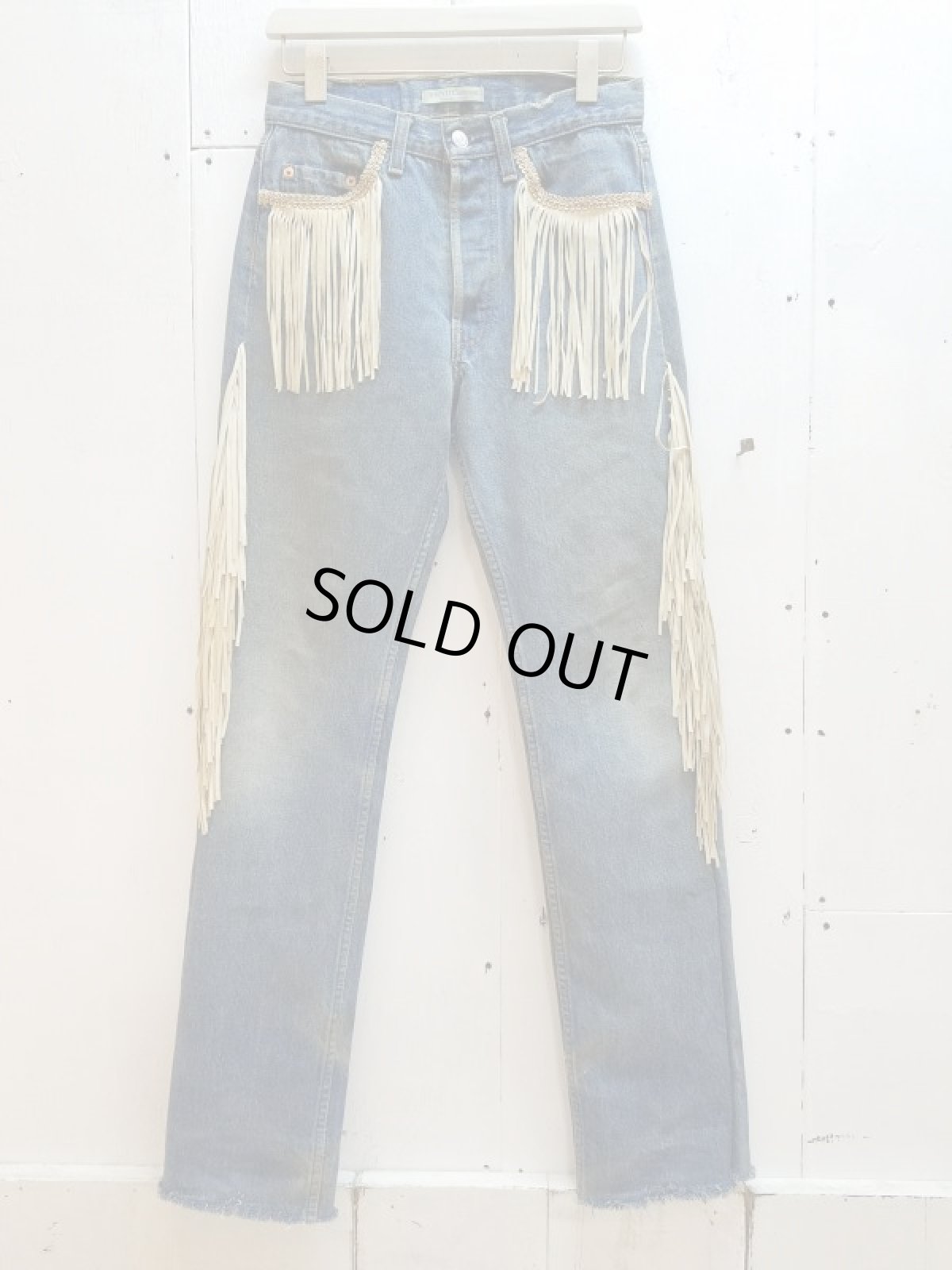 画像1: children of the discordance(チルドレンオブザディスコーダンス) FRINGE DENIM PANTS COTDPT-008(BLUE.B) (1)