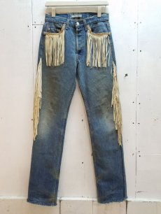 画像1: children of the discordance(チルドレンオブザディスコーダンス) FRINGE DENIM PANTS COTDPT-008(BLUE.B) (1)