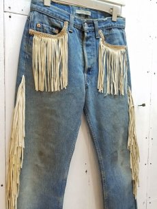 画像2: children of the discordance(チルドレンオブザディスコーダンス) FRINGE DENIM PANTS COTDPT-008(BLUE.B) (2)