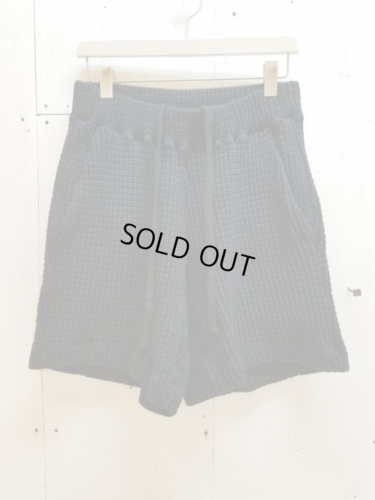 画像1: REBEL ELEMENTS別注　KIIT(キート) 　BIG WAFFULE SHORT PANTS KIC-P83-021(BLK) (1)