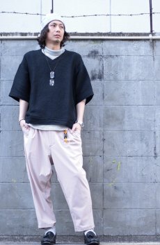 画像6: KIIT(キート) PAPER KNIT V-NECK TOPS KIC-T99-801(BLK) (6)