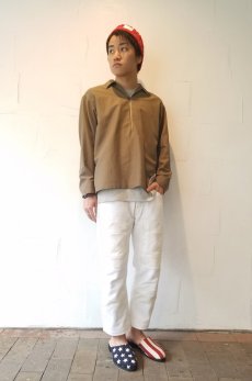 画像10: KIIT(キート)C / SI GROSGLAIN PULLOVER OPEN COLLAR SHIRTS　KIC-B98-018　（KHA） (10)