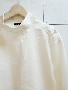 画像2: KIIT(キート)C/SI GROSGRAIN HI NECK P/O SHIRTS KID-B93-005(WHT) (2)