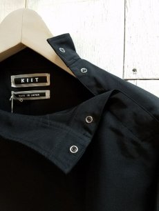 画像4: KIIT(キート)C/SI GROSGRAIN HI NECK P/O SHIRTS KID-B93-005(BLK) (4)