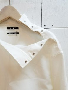 画像4: KIIT(キート)C/SI GROSGRAIN HI NECK P/O SHIRTS KID-B93-005(WHT) (4)