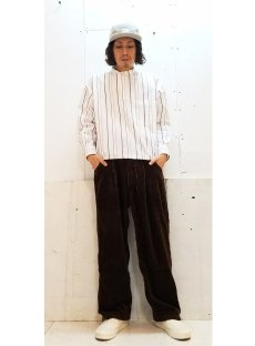 画像5: KIIT(キート)　5W COTTON CORDUROY WIDE PANTS　KID-P96B-010　（BRN) (5)