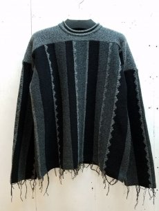 画像1: KIIT(キート) STRIPE JAQUERD LOOSE KNIT　KID-K90-107 (CCL) (1)