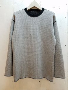 画像3: KIIT(キート)REVERSIBLE WAFFULE L/S TEE KID-T97-002(BLK X GRY) (3)