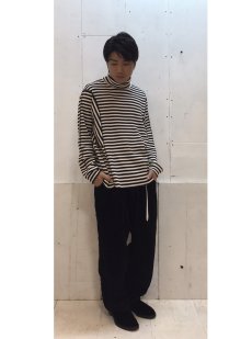 画像5: REBEL ELEMENTS 別注 KIIT(キート)  WAFFULE BORDER TURTLE-NECK LONGSLEEVE  KID-T99-013 (BLK X WHT) (5)