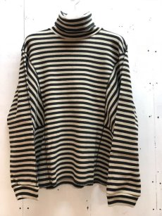 画像1: KIIT(キート)C/PU STRECH RIB BORDER TURTLE-NECK LONGSLEEVE TEE KID-T99-004 (1)