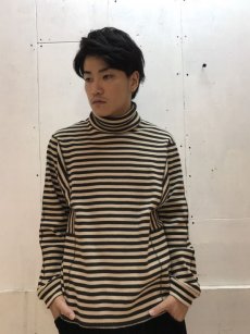 画像4: KIIT(キート)C/PU STRECH RIB BORDER TURTLE-NECK LONGSLEEVE TEE KID-T99-004 (4)