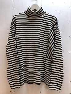 画像1: REBEL ELEMENTS 別注 KIIT(キート)  WAFFULE BORDER TURTLE-NECK LONGSLEEVE  KID-T99-013 (BLK X WHT) (1)