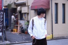 画像6: KIIT(キート) C/E STRIPE BAND COLLAR SHIRTS KID-B96-006 (WHT STRIPE) (6)